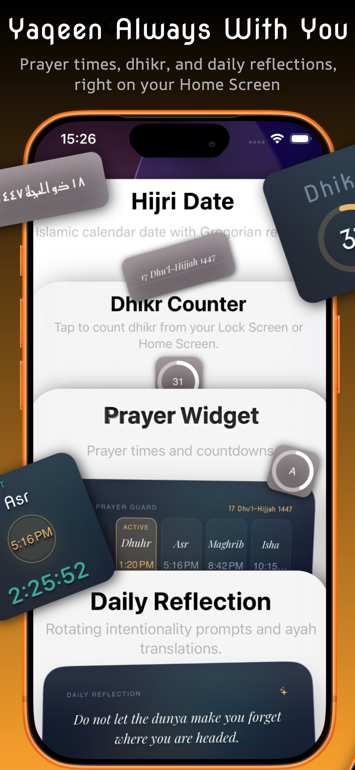 Widgets — Yaqeen always with you