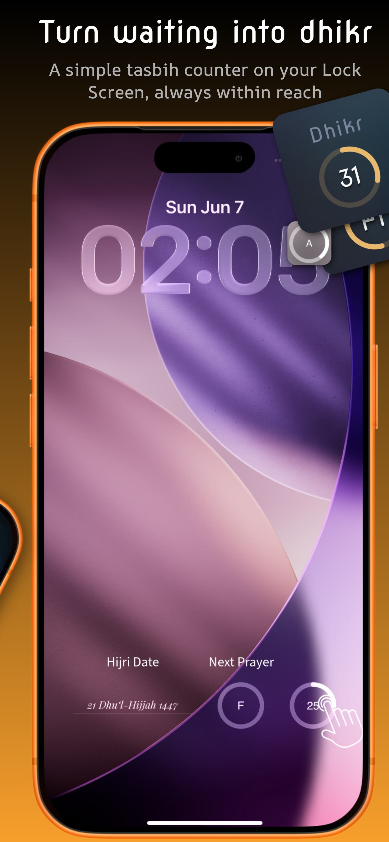 Dhikr counter on your lock screen